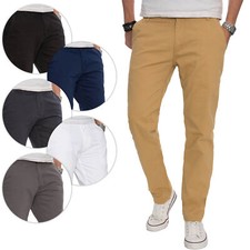 A. Salvarini Herren Designer Chino Stoff Hose Chinohose Regular Fit NEU AS016
