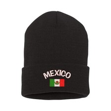 Mexico flag embroidered beanie hat, country flag embroidered beanie hat