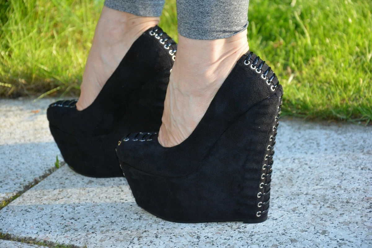 High heels keilabsatz schwarz Clearance