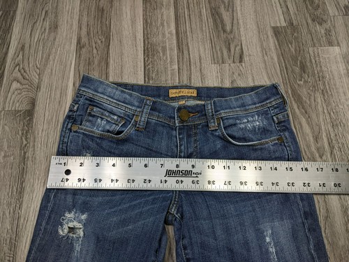 See Thru Soul Womens Size 27 Marilyn Embroidered Distressed Skinny Denim Jeans - Picture 7 of 10