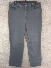 Gloria Vanderbilt Jeans Women 18 Gray Denim Amanda Stretch Straight High Rise