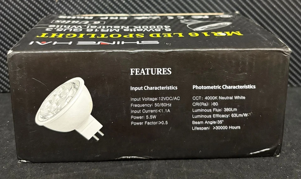Shine Hai Mr16 Led Spotlight - 5.5Watts 4000K Neutral White - Image 2 of 4