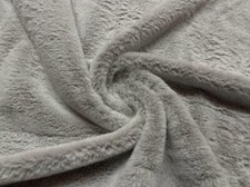 Luxury Short Plush Super Soft Faux Fur Fabric Material SILVER FOX