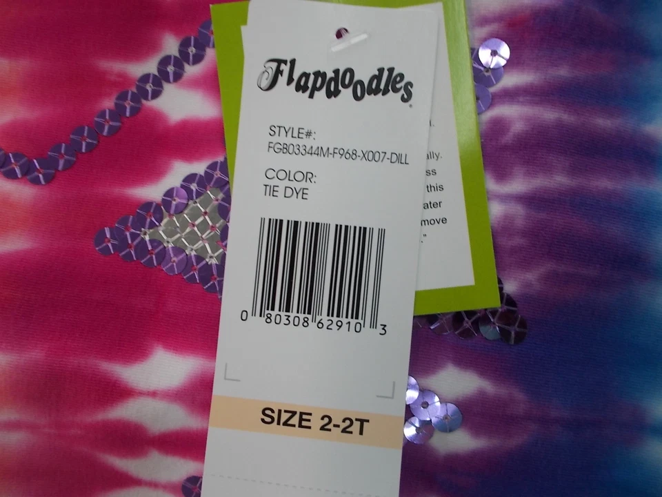Toddler & Girls Flapdoodles Tie-Dyed Shirt w/ Sequin Stars Size 2T/2 - 5 - Image 3 of 3
