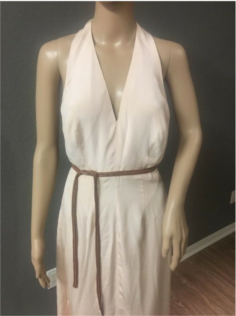 Maje Silk long dress w Halter neck in Blush - Women's Sz 4 - Pristine Conditions | eBay Maje Silk long dress w Halter neck in Blush - Women's Sz 4 - Pristine Conditions | eBay