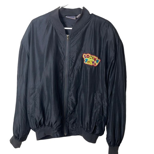 Vintage Bomber Jacket Mens Size Medium Silk Marvin the Martian Looney Tunes 90s - Picture 2 of 7