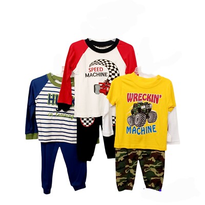 x3 Toddler Boys Jogger Pant Sets-2T-Monster Truck-Race Car-Hunk in Training