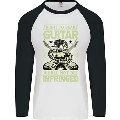 Right To Bear Gitarre Rock n Roll Musik Herren L/S Baseball T-Shirt