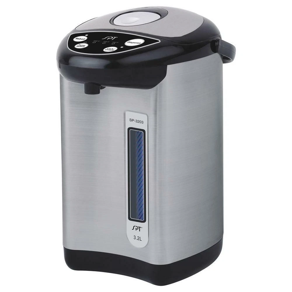 SPT Electric Kettle Hot Water Dispenser Stainless Steel Removable Top 13.5-Cup
