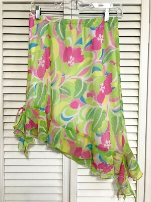 Girls My Michelle Colorful Floral Skirt- Size Ex Large (16) (A6329)