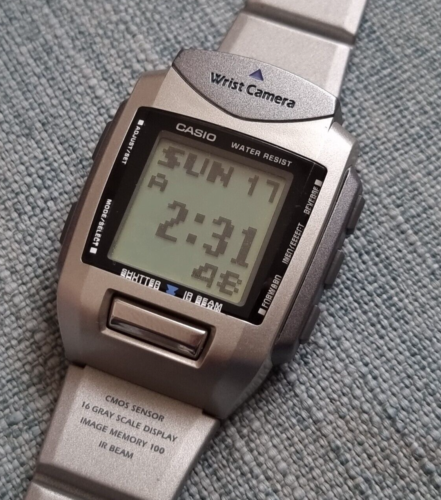 vintage casio wqv-1 wrist camera lcd watch japan module 2220 rare - Picture 1 of 11