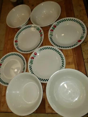 Corelle Farm Fresh: 4 6 3/4 inch bowls and salad plates. 