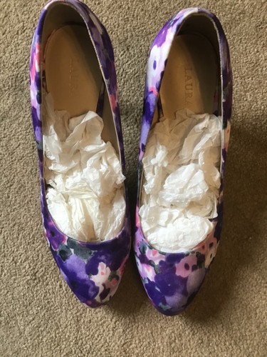 Laura Ashley lila Blumenabsätze Größe 6 UVP £75 - Bild 2 von 3
