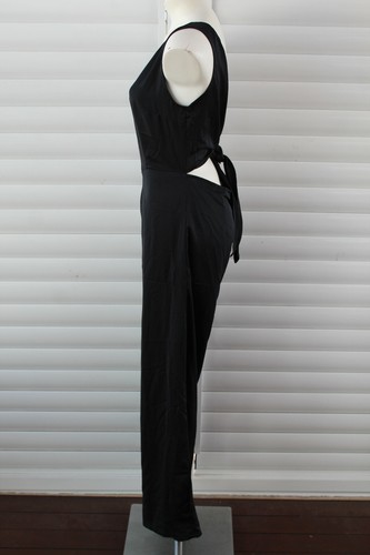 πΊπ³ SIZE L MOTEL BLACK OPEN BACK SLEEVELESS TANK PANTSUIT ONE PIECE - Picture 2 of 5