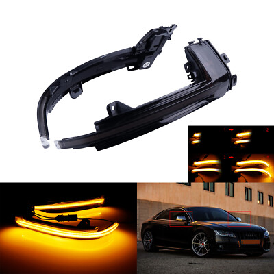 Paar Spiegelblinker Für 2010+ Audi A3 8P A4 B8 A5 LED Außenspiegel Smoked Linse