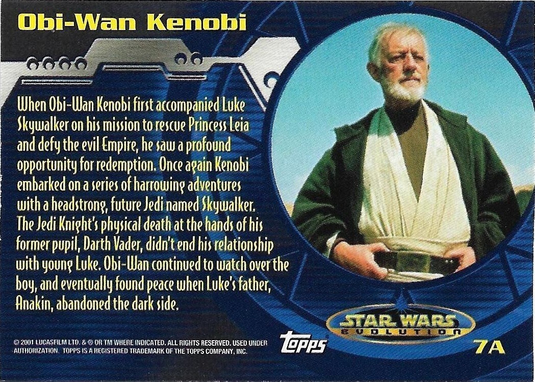 2001 Topps Star Wars Evolution OBI-WAN KENOBI 7A Chase Foil