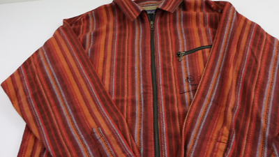 Vtg Patagonia Rhythm Flannel Striped Jacket Zip Shirt Coat Mens M