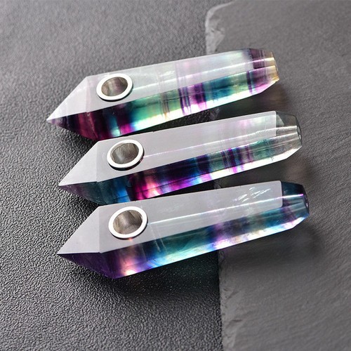Tupas de cristal de cuarzo natural varita de obelisco puntiagudo pipa para fumar reiki regalo de curación. - Imagen 16 de 123