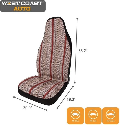 Durable and Breathable Baja Blanket Bucket Seat Covers - Red Universal Fit - Picture 7 of 9
