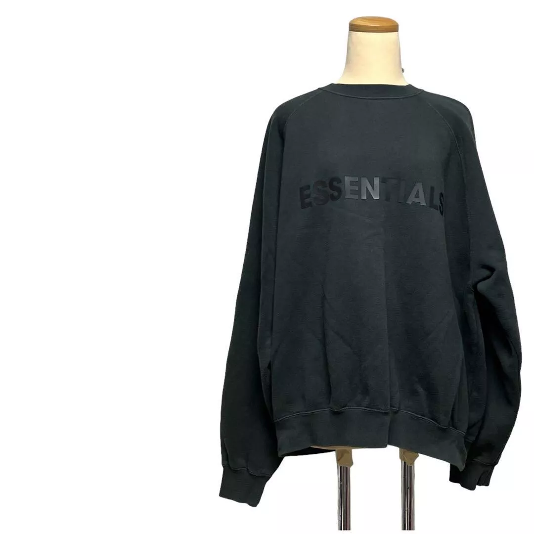 Fear Of God ESSENTIALS 3D Silicon Applique Black Sweatshirt eBay