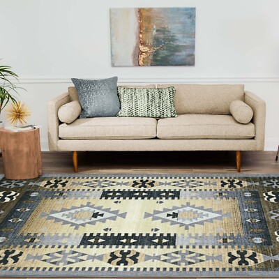 Motega Tribal Southwestern Hydrophobic Carpet Fire Retardant Indoor Area Rug