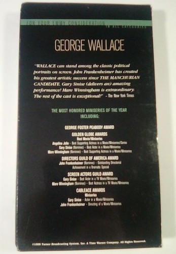 "George Wallace" VHS TNT Original Presidential Candidate 1970's Gary Sinise used - Picture 2 of 5
