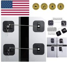 2 Pack Refrigerator Locks with Keys,Freezer Lock and Child Safety Cabinet Loc...