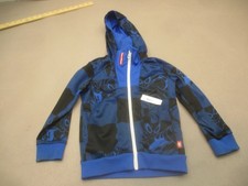 ADIDAS Size 5-6 YRS Boy Blue Full Zip Pocket Hood Warm Athletic Jacket 430