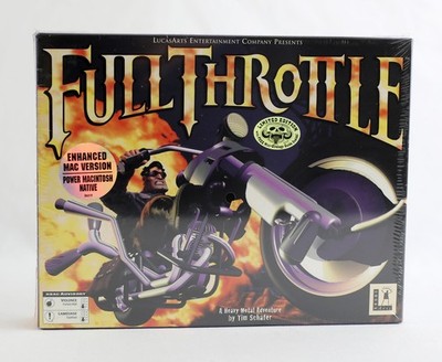 SEALED LucasArts Full Throttle 1995 Enhanced MAC Big Box PC