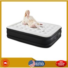 EDX Queen Size 16 Inch Air Mattress with Built In Pump Inflatable Bed Camping