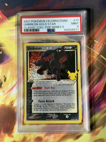 2021 Pokemon Celebrations Classic Collection #17 Umbreon Gold Star PSA 9