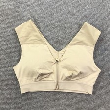 Tommie Copper Bra Womens Medium Nude Zip Front Shoulder Support Sports Bra