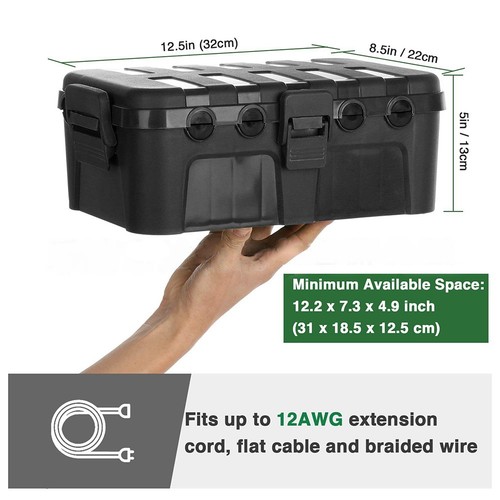 Waterproof Extension Cord Cover Outdoor Electrical Box Large Size IP54 Rated - Picture 16 of 21