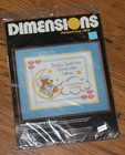 VTG 1985 Dimensions Stamped Cross Stitch Kit "Dreamland Birth Record" - 11x14