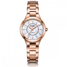 Image of Rotary LB05379/41 Ladies Kensington Rose Tone Crystal MOP Dial 2 Year Warranty