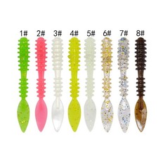 24pcs Floating Worm Bait Bellows Worms For Bass Fishing Soft Plastic Lures Fish