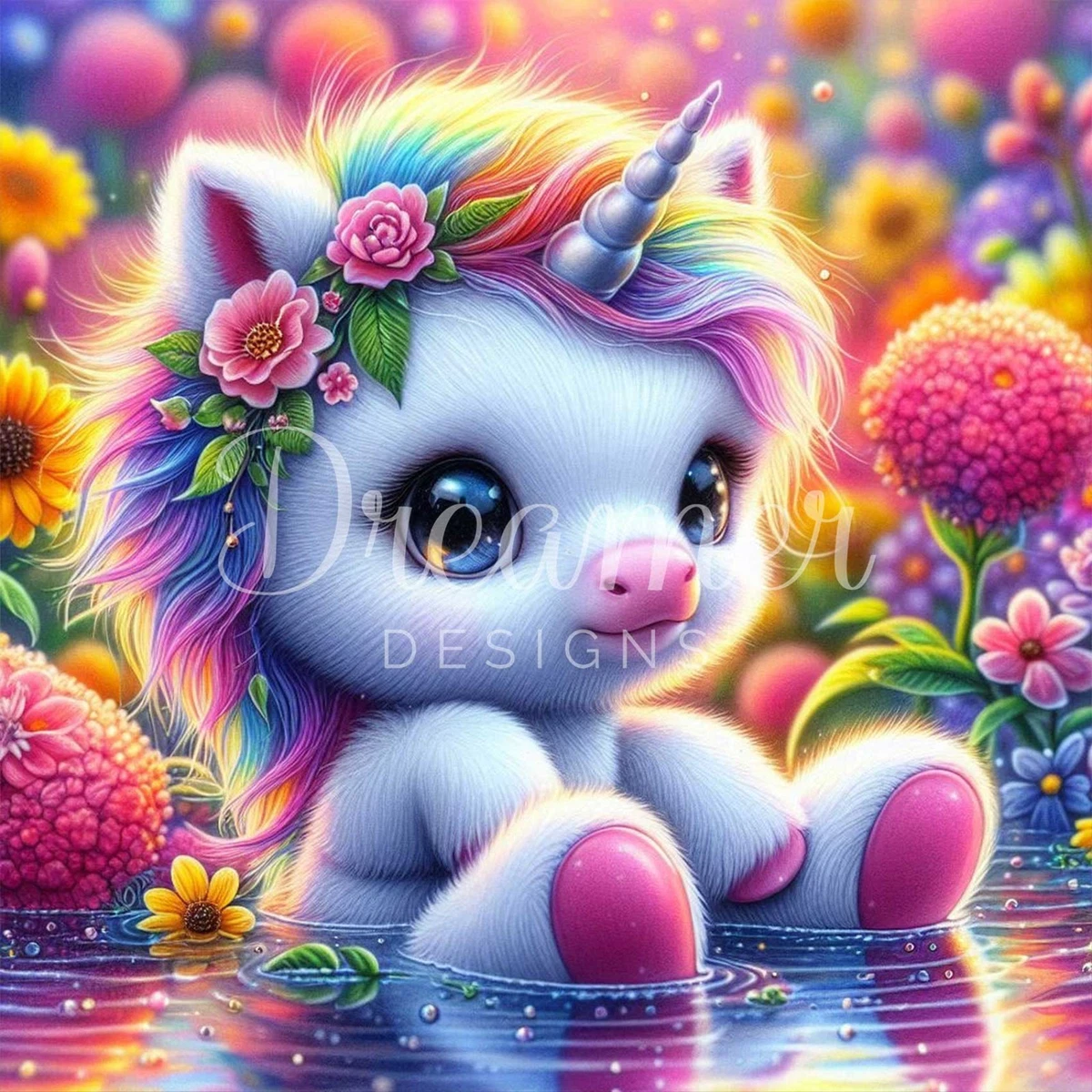 MOGTAA Kit Diamante Painting Con Cornice | Cane Arcobaleno 5D | Fai Da Te Ricamo E Decorazione Murale 18x18cm