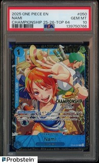 2025 One Piece EN Championship Top 64 #050 Nami PSA 10 GEM MINT