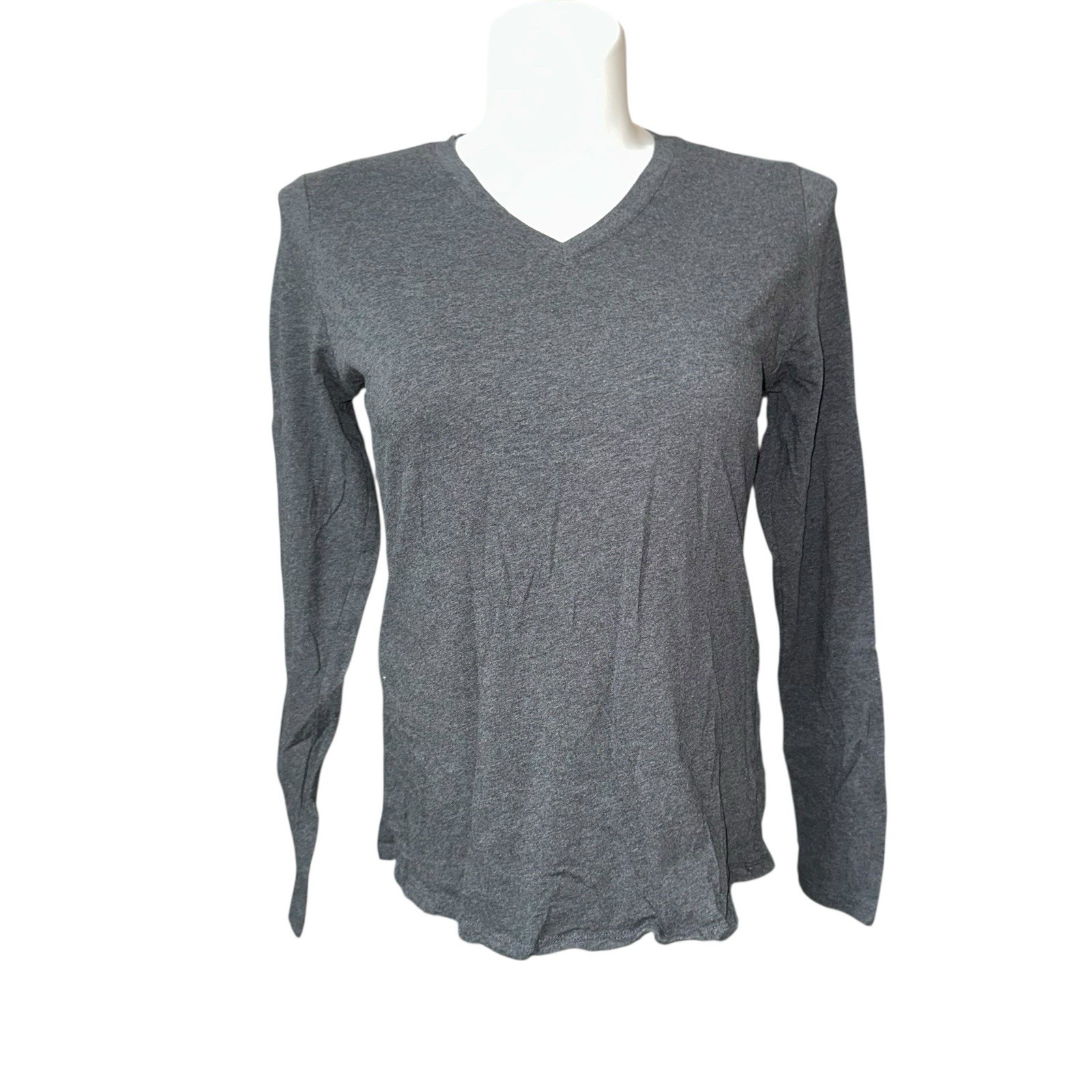 Active Basic Women’s Plus 2XL Junior Top Gray Lon… - image 1