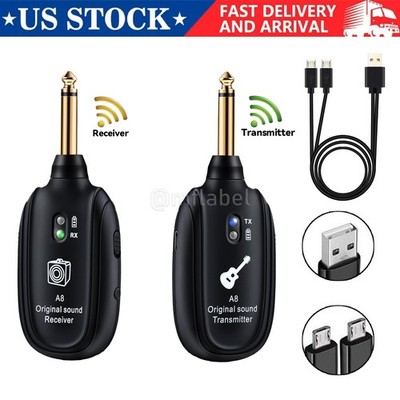 Wireless Guitar System Transmitter Receiver fit Guitar Bass Violin Digital 100ft