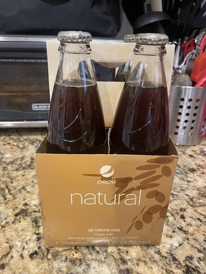 4x Pepsi Natural full glass bottles with original carrier