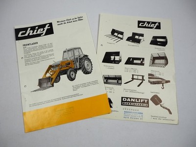 Original 2x Brochure Chief Front Loader Type S900 & Accessories on Leyland Tractor