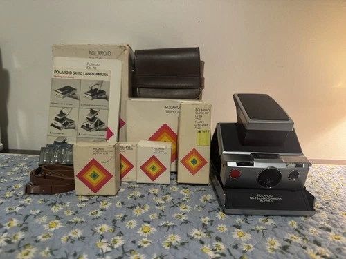 Polaroid SX-70 Alpha 1 Camera W/ Manual Strap Case And Accessories