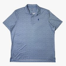 Johnnie-O Polo Shirt Mens 2XL Evening Blue Floral Quick Dry Performance Golf