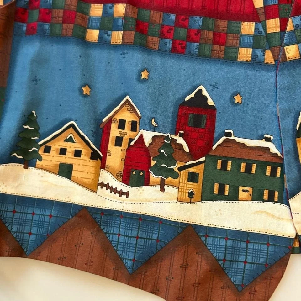 De Colección Años 90 Y2K Navidad Papá Noel Chaleco Reno Luna Hecho a Mano Maestro Grandmacore 1X Foto 2 de 4