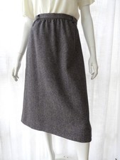 Vtg 1970's Wool Skirt Navy Blue Tweed Claudia-O Fashions sz M