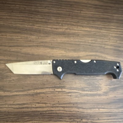 Cold Steel SR1 Lite Pocketknife Black Handle Stainless Steel Tanto Manual Foldi 