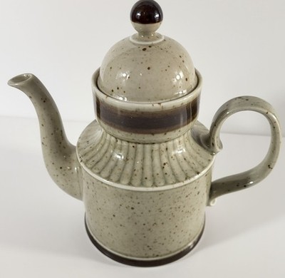 Winterling Bavaria Vintage Teapot Coffee Pot Brown Speckled 9 inches Tall Ribbed