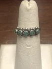 VINTAGE NATIVE AMERICAN ZUNI SNAKE EYE STERLING SILVER TURQUOISE BAND SIZE 6.25