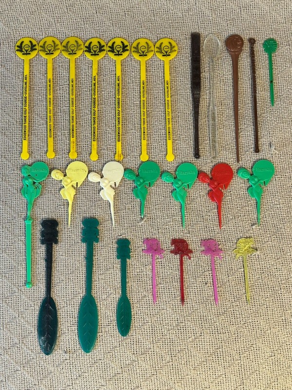 Vintage 60's Lake Tahoe Swizzle Sticks - Harrah's, Harvey's, Edgewood- Lot of 26